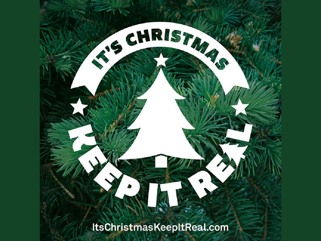 The Christmas Tree Promotion Board uses the logo "It&#039;s Christmas Keep It Real" in its social media campaign. (Logo courtesy of the Christmas Tree Promotion Board)